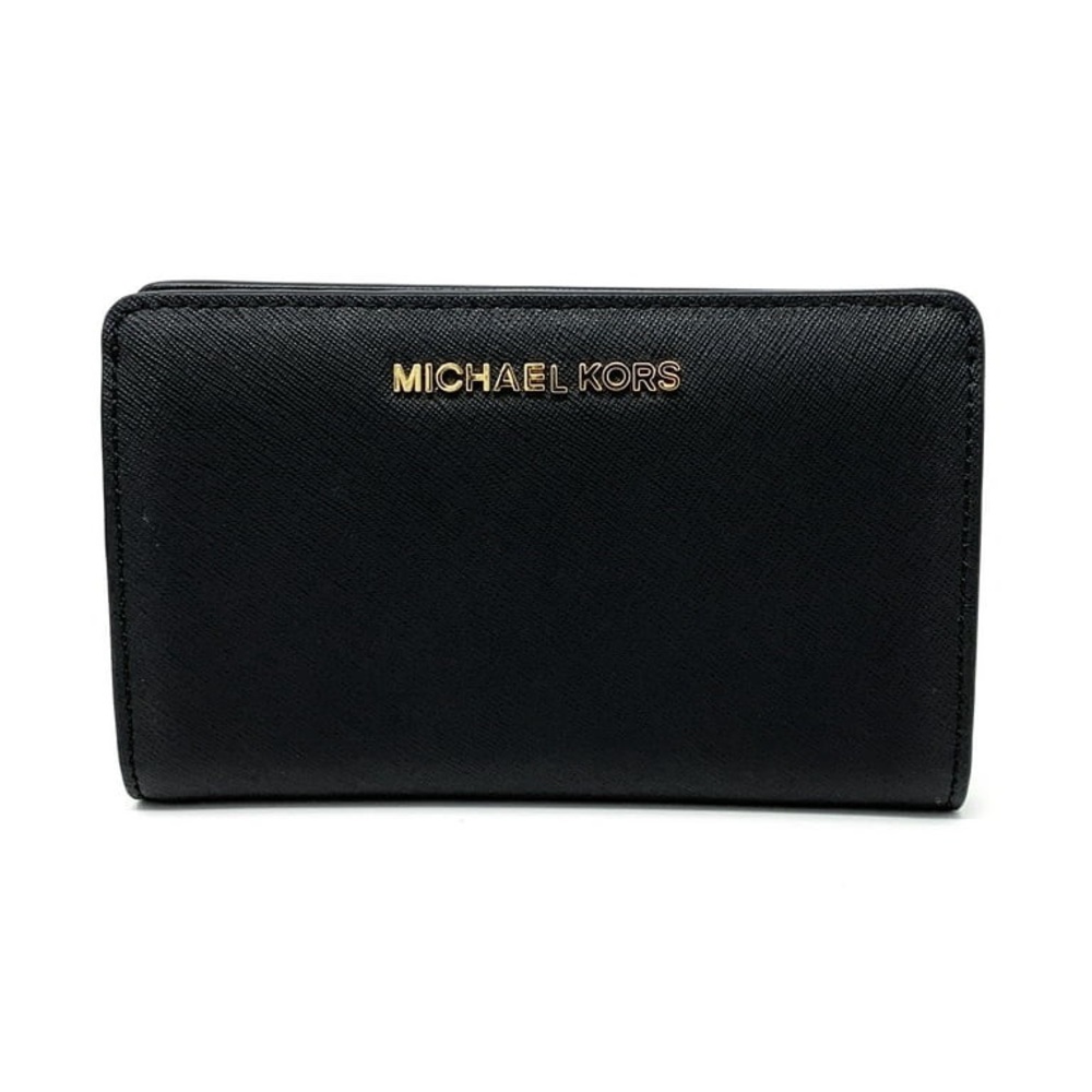 Michael Kors Jet Set Travel Slim Bifold Wallet Black Saffiano